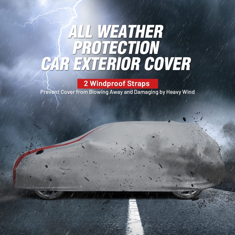 Favoto SUV Car Cover Waterproof - Custom Fit for Subaru Outback (1999-2024) All Weather for Automobiles Outdoor with Reflective Stripe Snow Sun Dust UV Protection Full Exterior Cover - Image 5